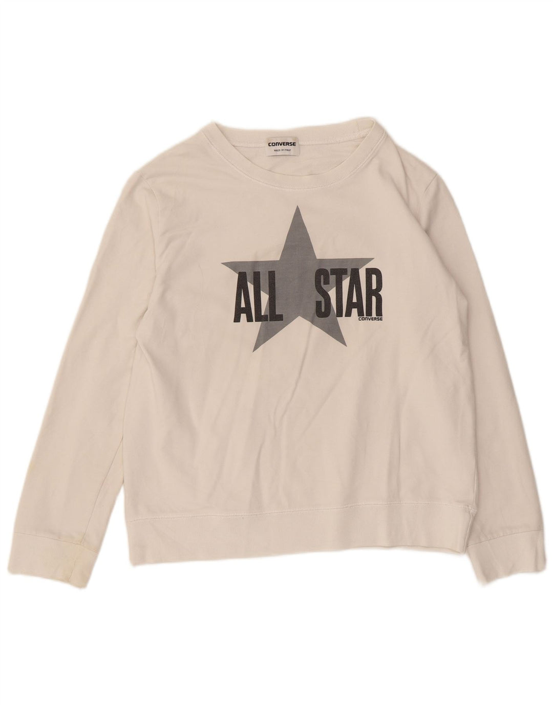 Męska bluza Converse All Star Graphic Jumper, średnia biała bawełna