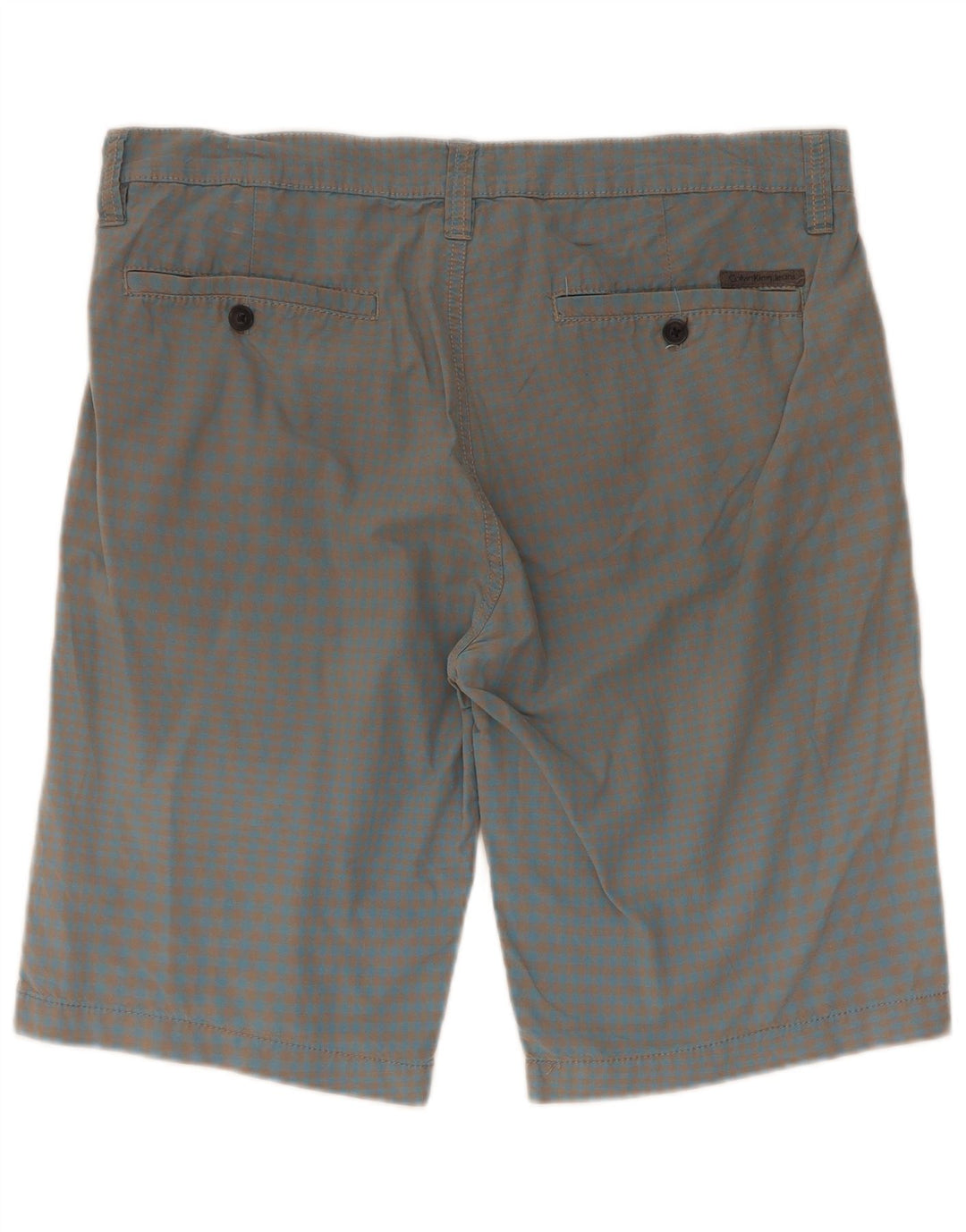 Męskie spodenki cargo Calvin Klein W33, duże, niebieskie w kratkę