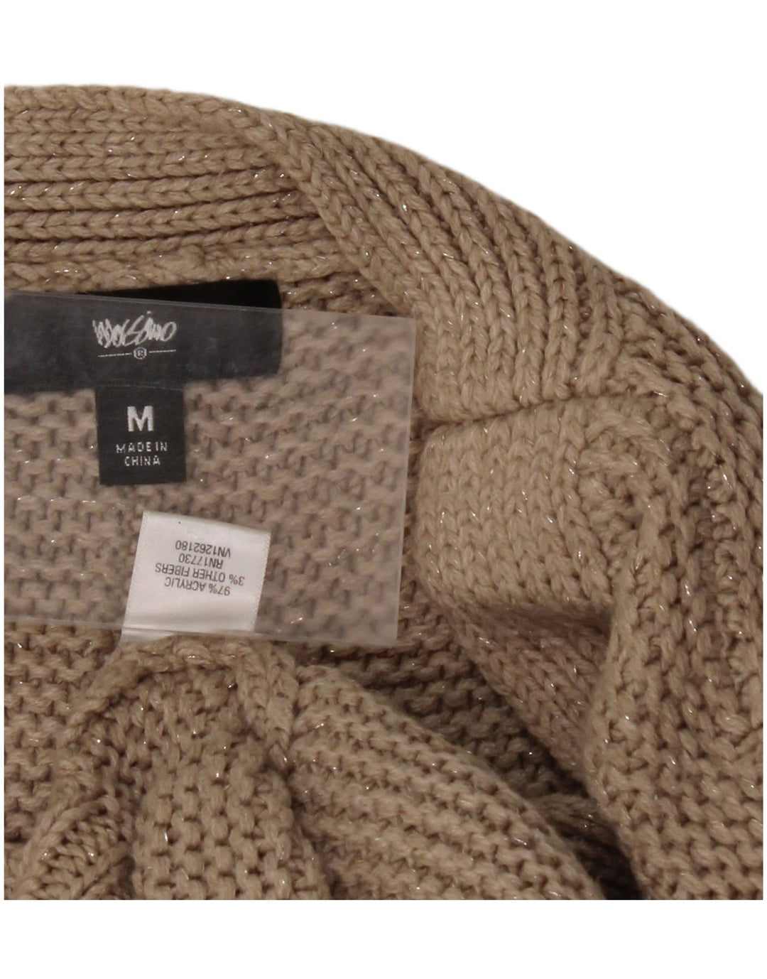 Damski sweter oversize MOSSIMO z dekoltem w łódkę UK 14 średni beż