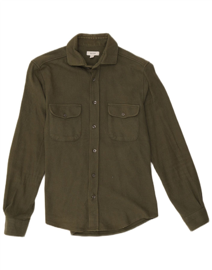 Koszula męska Reiss, mała, bawełniana w kolorze khaki