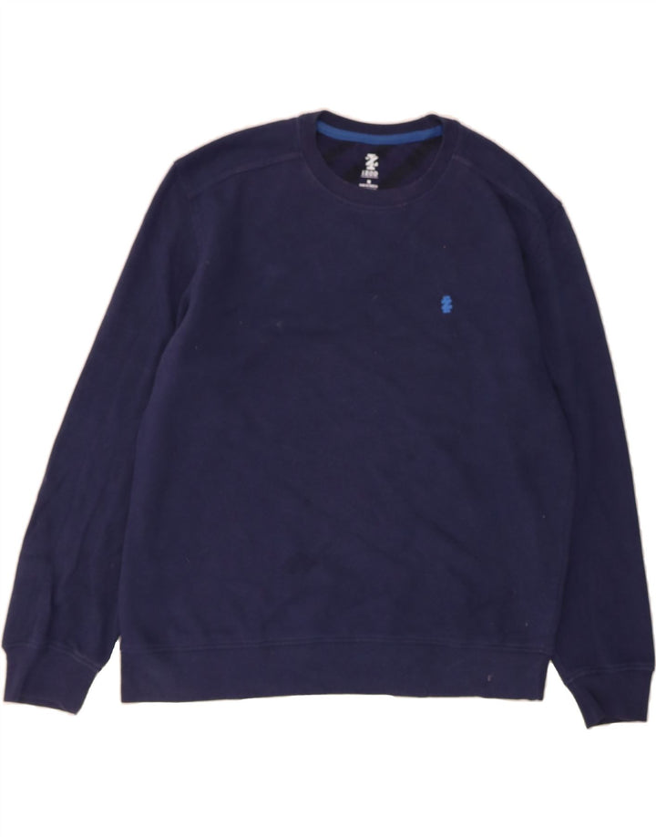 IZOD Mens Sweatshirt Jumper Medium Navy Blue Cotton Vintage Izod and Second-Hand Izod from Messina Hembry 