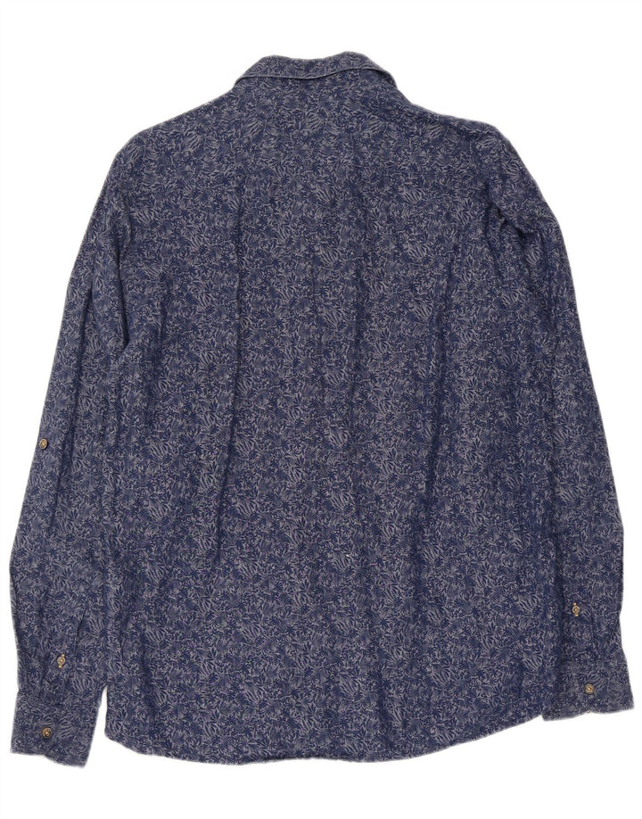 Koszula męska TED BAKER, rozmiar 4, duża, granatowa, bawełniana w kwiaty