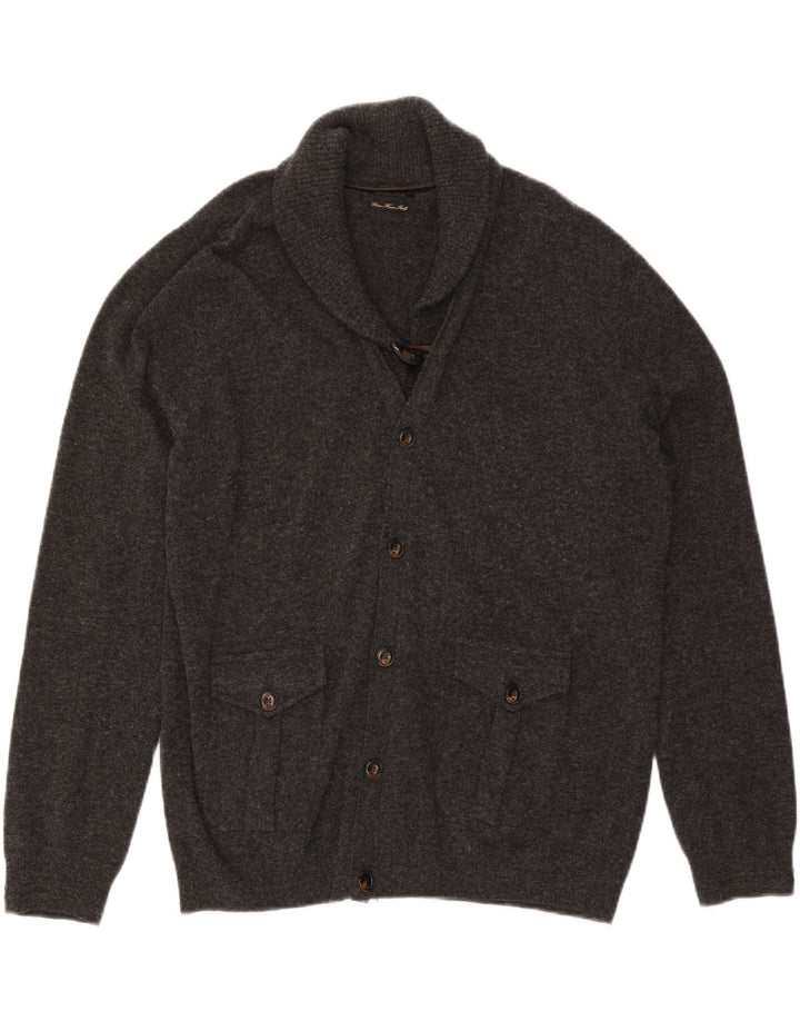 MASSIMO DUTTI Mens Cardigan Sweater Large Grey
