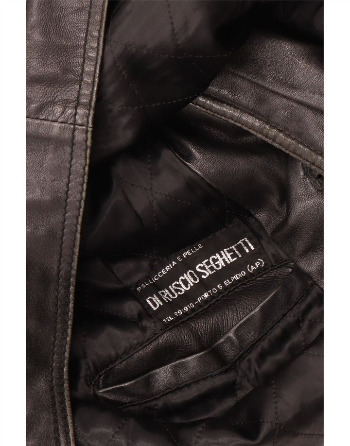 Męska kurtka skórzana VINTAGE UK 40 duża czarna skóra