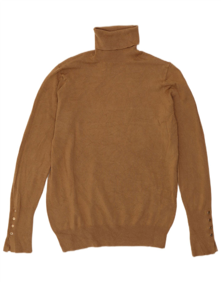 Damski sweter z golfem Zara UK 12 Średni Beżowy Wiskoza