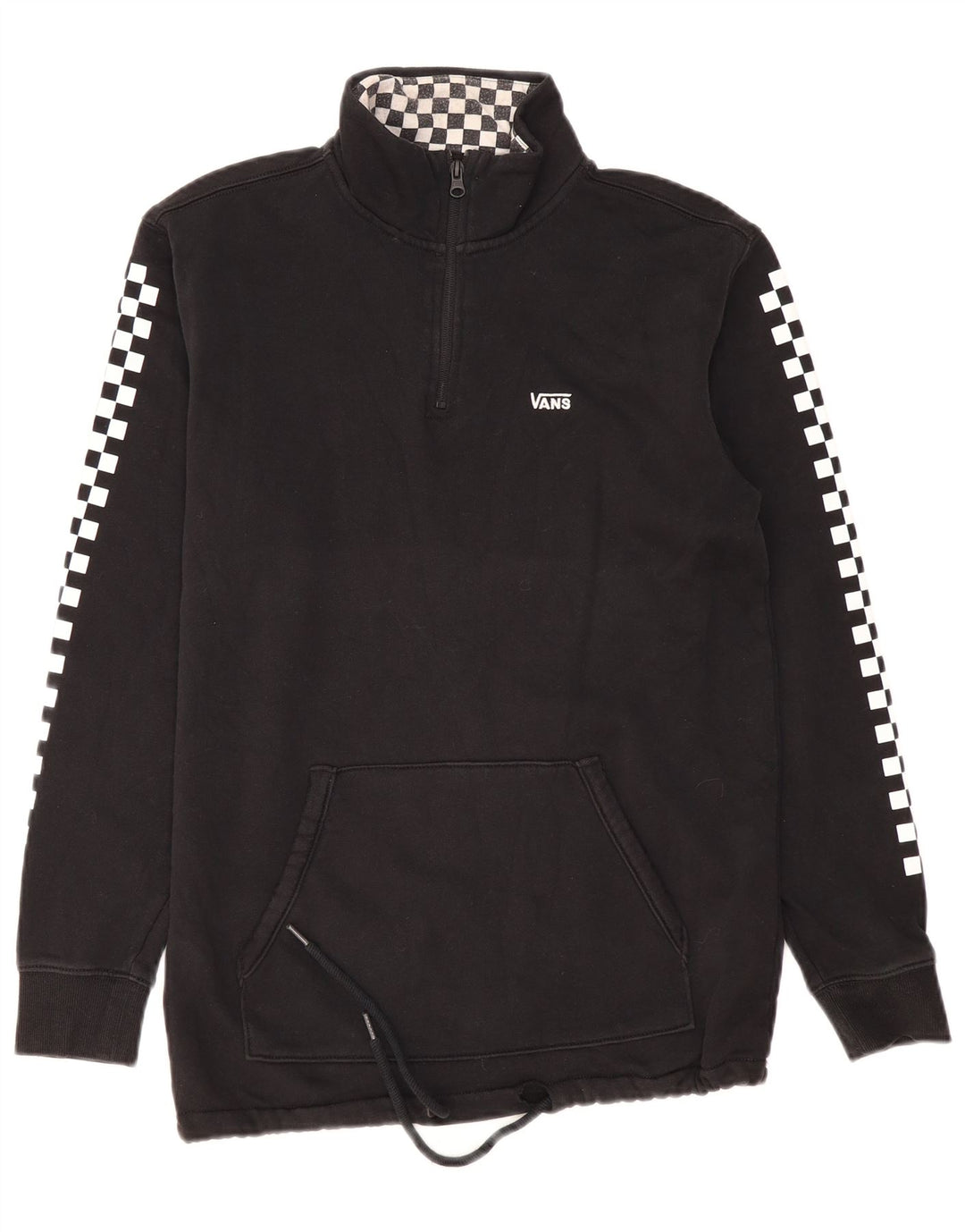 Męski sweter Vans z zamkiem błyskawicznym, mały, czarny, z geometrycznej bawełny