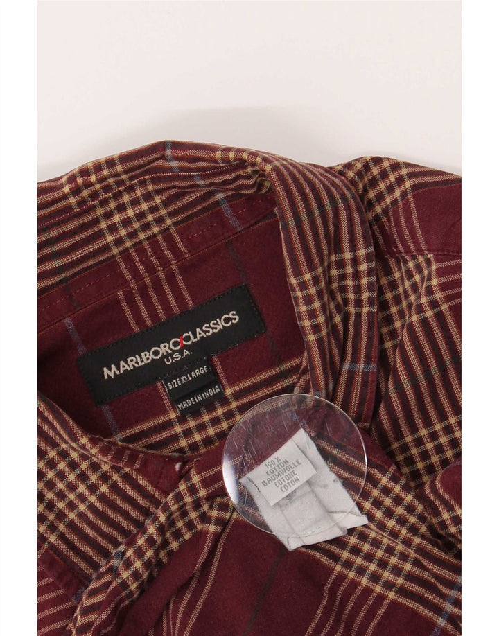Koszula męska Marlboro Classics 2XL, bawełniana, bordowa krata