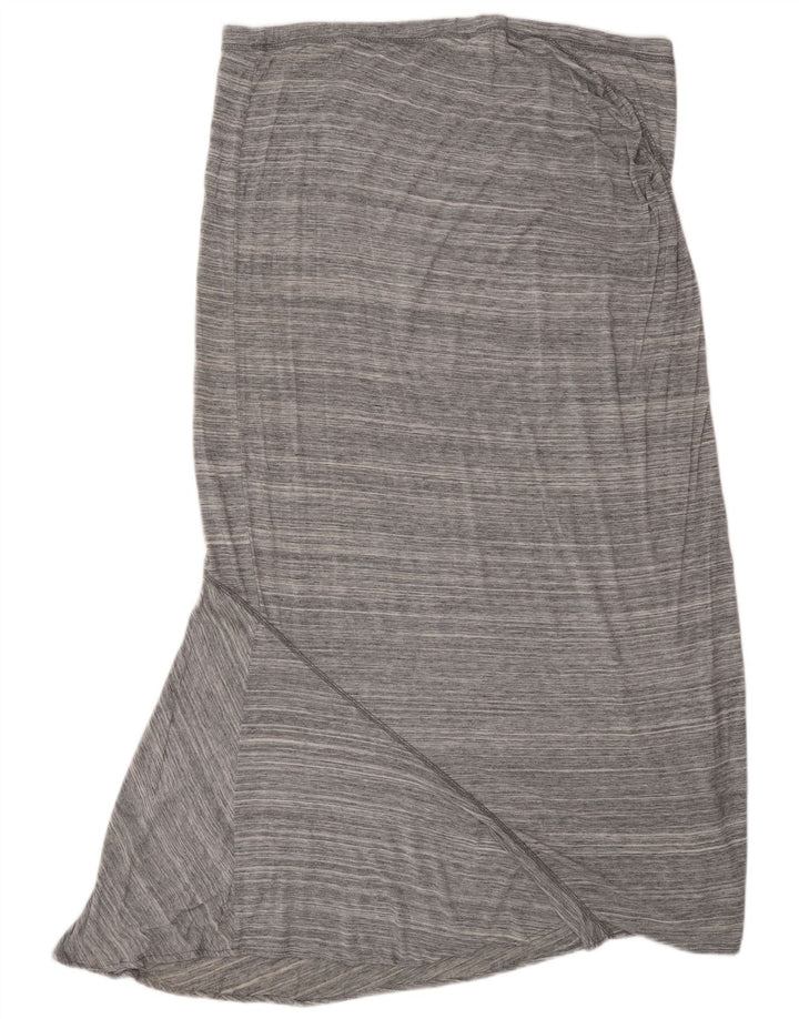 Damska spódnica Maxi MOSSIMO XL W38 Szara w prążki ze sztucznego jedwabiu