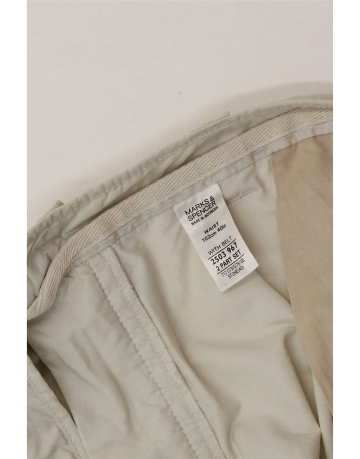 Męskie spodenki cargo Marks & Spencer W40 XL, beżowa, bawełniana