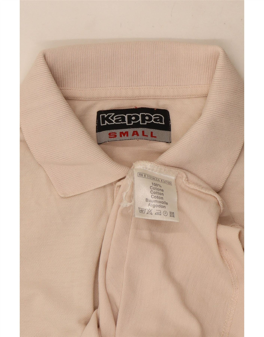 Męska koszulka polo Kappa, mała, różowa, bawełniana