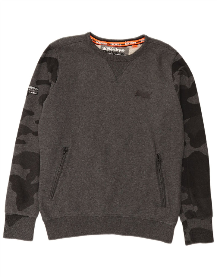 Męski sweter Superdry, średnioszary, bawełniany kamuflaż