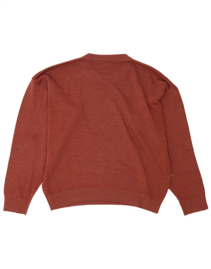Lacoste Męski sweter z okrągłym dekoltem, rozmiar 5, duży, brązowy, wełniany