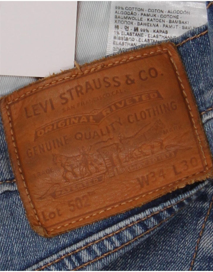 Męskie jeansy Levi's 502 Straight W34 L30 Niebieskie bawełniane