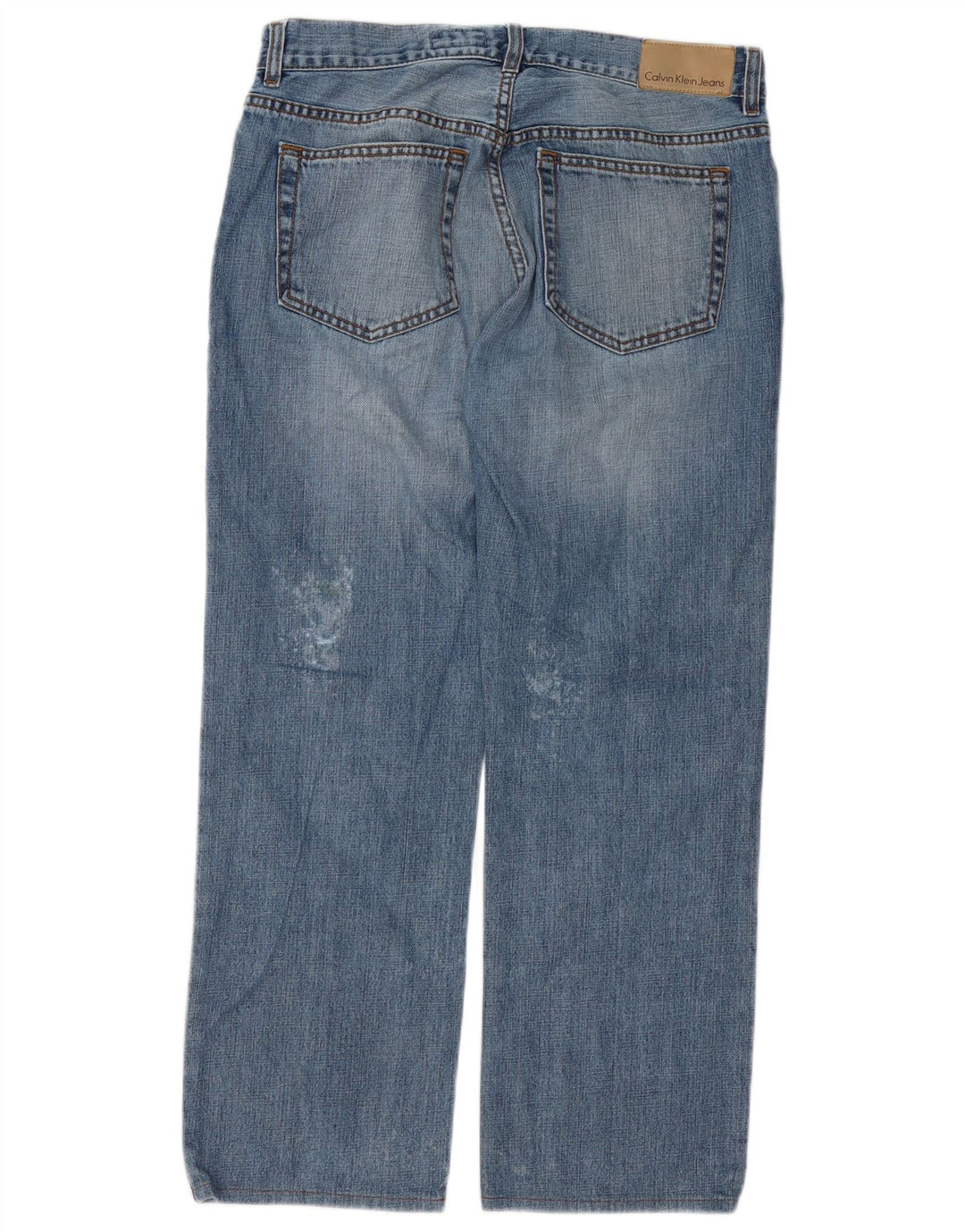 Męskie jeansy Calvin Klein w trudnej sytuacji, proste W33 L27, niebieska bawełna