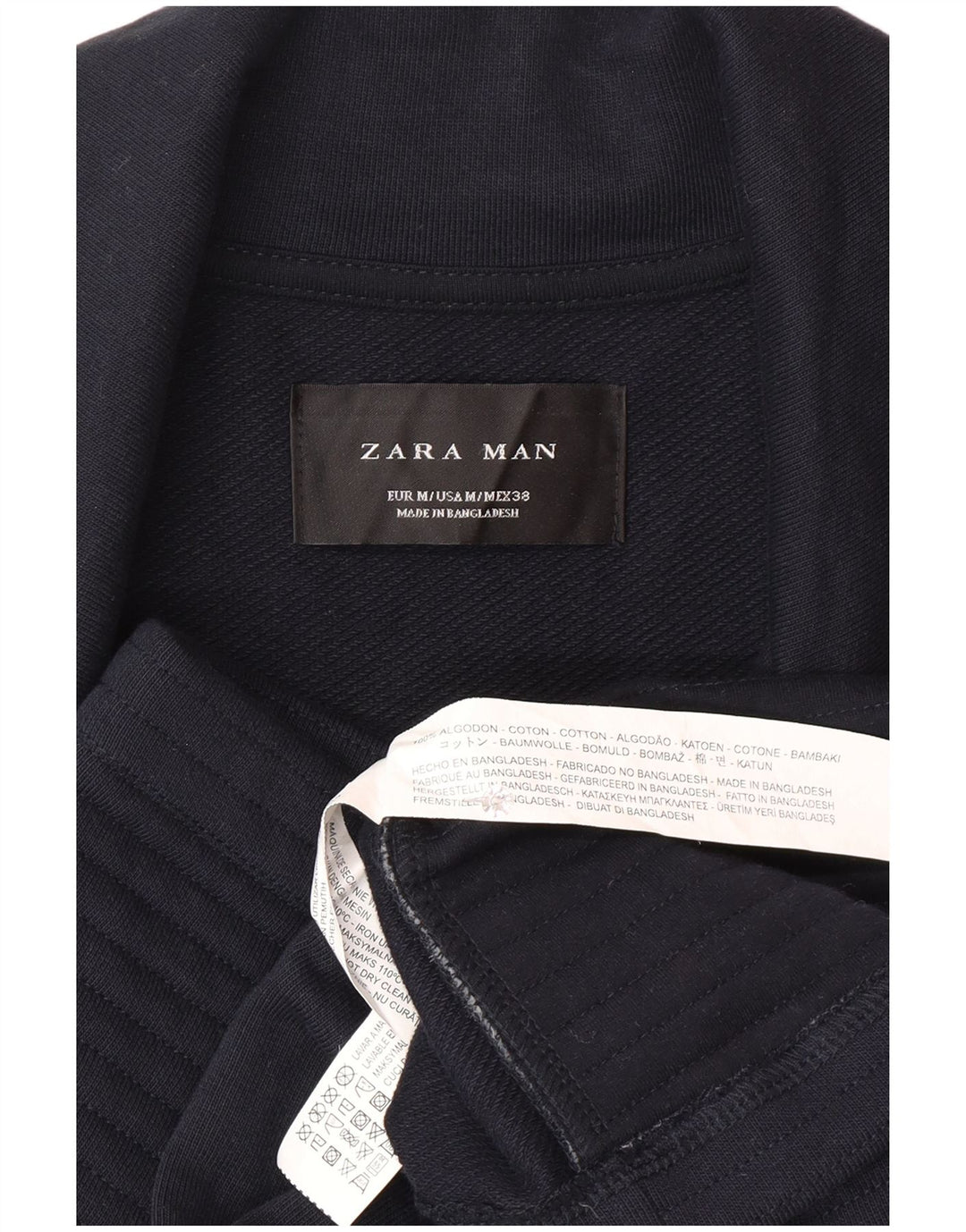 Męska kurtka motocyklowa Zara UK 38, średnia, granatowa, bawełniana