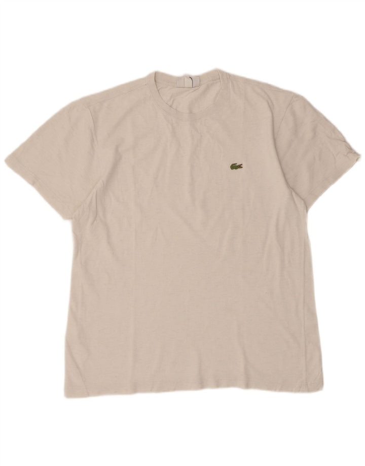 T-shirt męski Lacoste, rozmiar 4, średnia biała bawełna