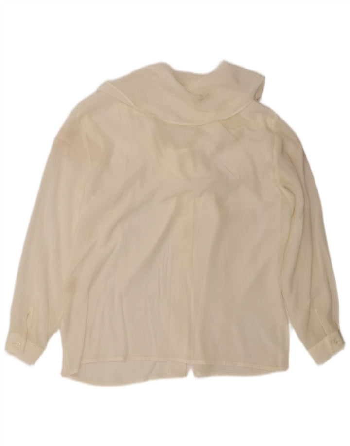 Damska bluzka koszulowa Lebole wiązana z przodu IT 44 Średni biały jedwab