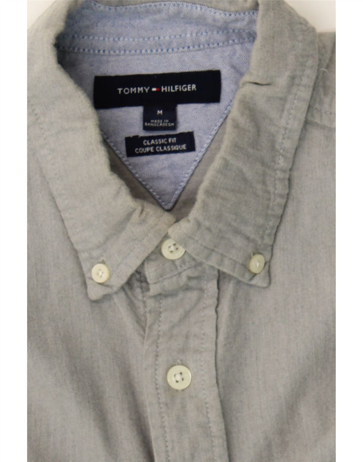 TOMMY HILFIGER Mens Classic Fit Shirt Medium Grey Cotton Vintage Tommy Hilfiger and Second-Hand Tommy Hilfiger from Messina Hembry 