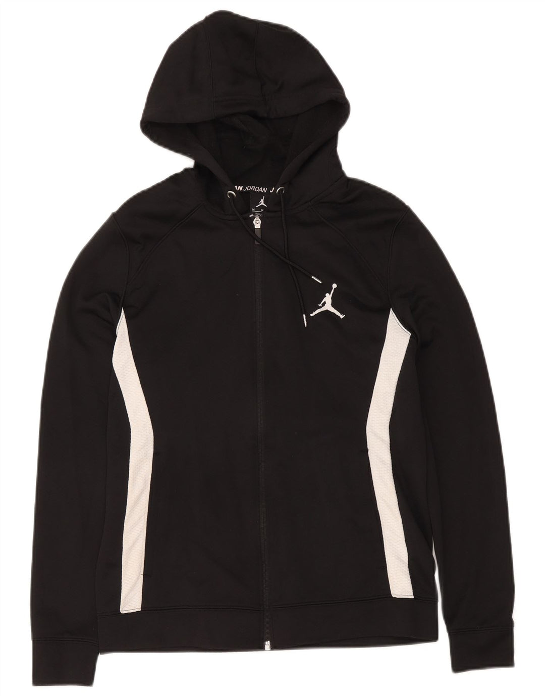 Męski sweter z kapturem i zamkiem błyskawicznym Jordan Dri Fit, poliester w kolorze średniej czerni