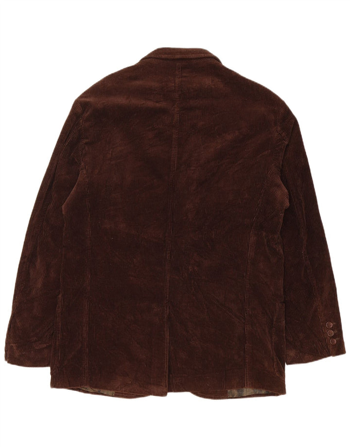 HERMAN & SONS Męska sztruksowa marynarka zapinana na 3 guziki IT 48 Średni brąz