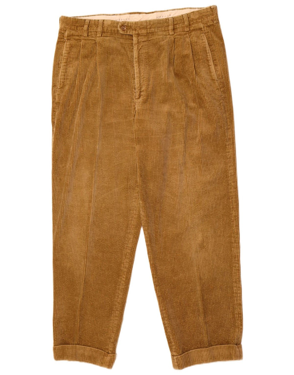 Męskie zwężane spodnie sztruksowe Jaeger IT 52 XL W34 L29 Beżowa bawełna