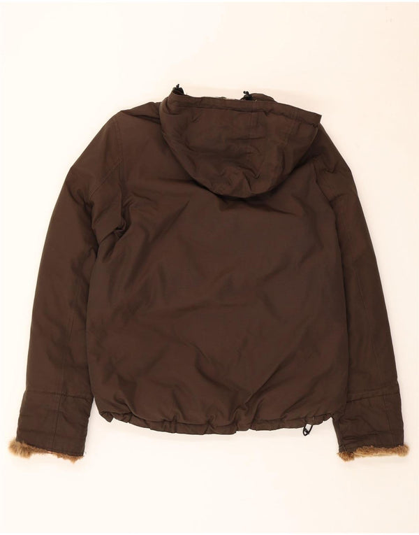 Damska ocieplana kurtka z kapturem Woolrich UK 16, duża bawełna khaki