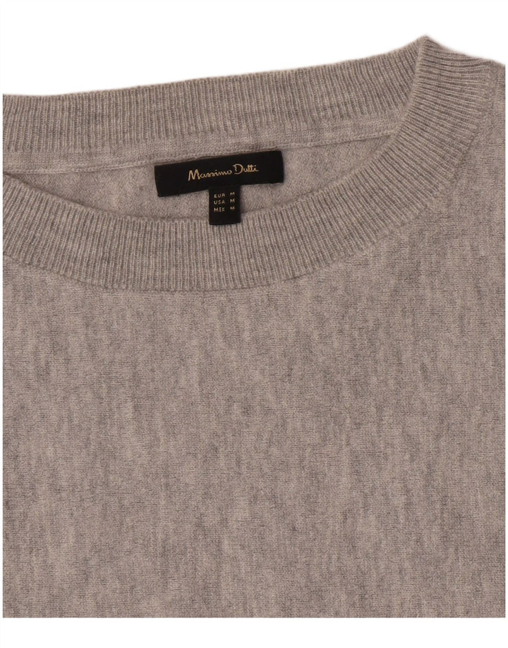 Damska bluza typu Crop Massimo Dutti UK 14, średnioszara, nakrapiana