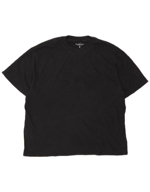 T-shirt męski Abercrombie & Fitch, średni czarny, bawełniany