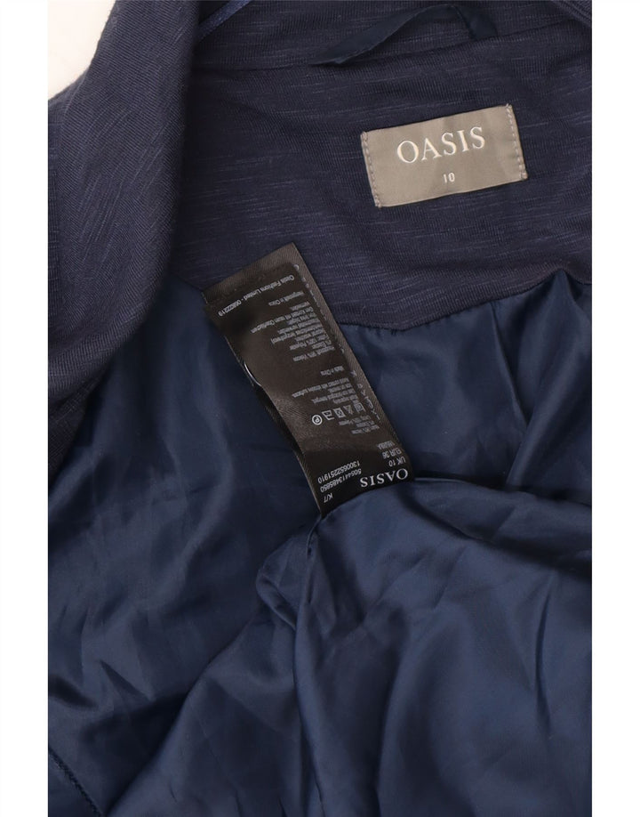 OASIS Womens 1 Button Blazer Jacket UK 10 Small Navy Blue Viscose Vintage Oasis and Second-Hand Oasis from Messina Hembry 