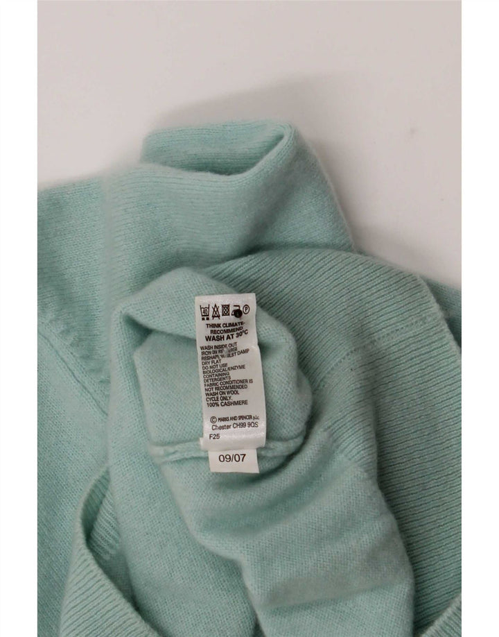 Marks & Spencer Damski sweter z golfem UK 10 Mały turkusowy