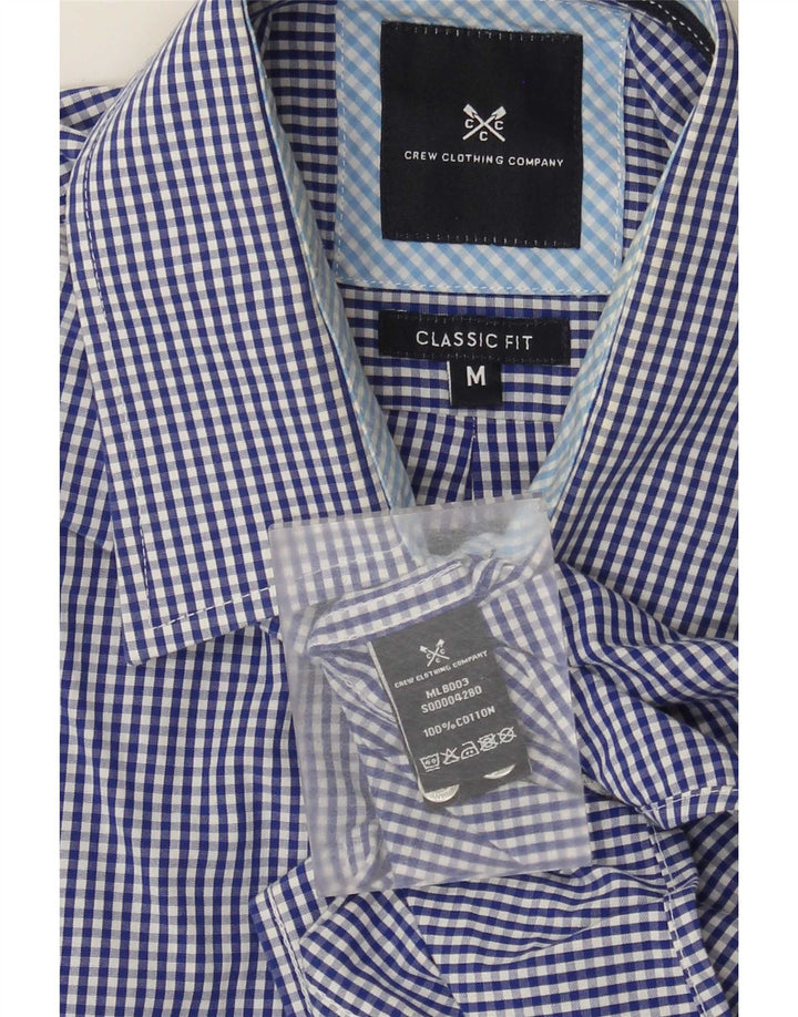 Crew Clothing Męska koszula o klasycznym kroju, średnia, granatowa, bawełniana kratka