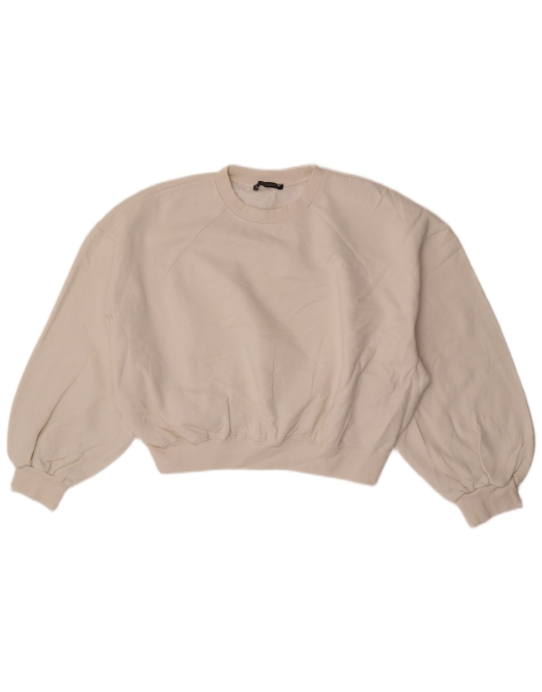Damski sweter oversize z krótkim rękawem 3/4 Zara UK 14, średni biały