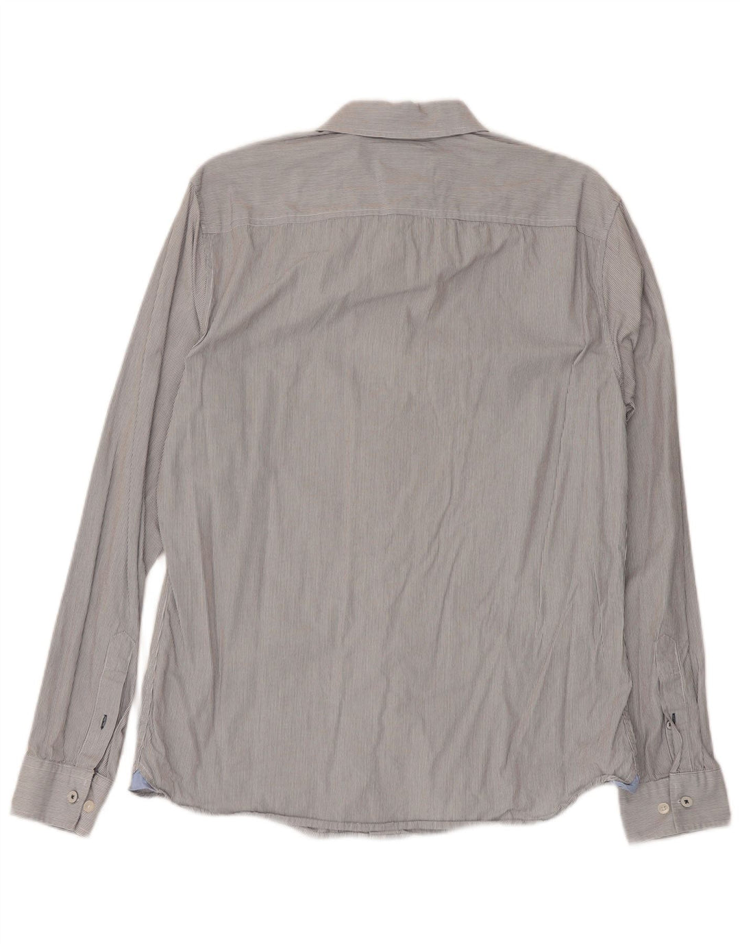 Crew Clothing Męska koszula o dopasowanym kroju, średnioszara, bawełniana w prążki