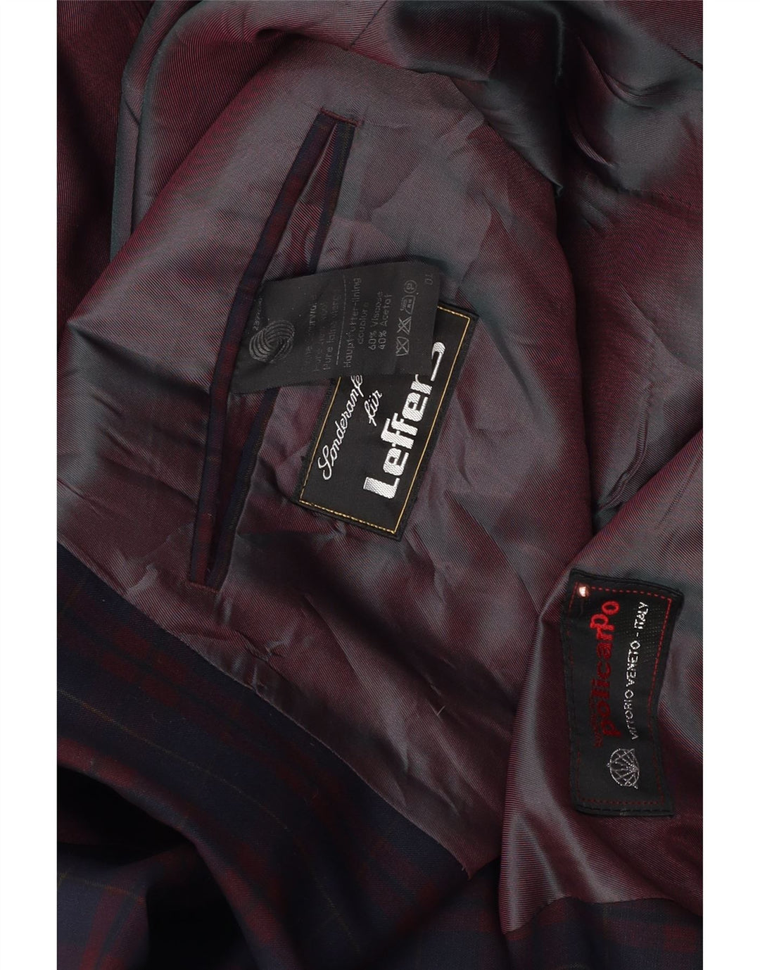 Męska marynarka dwurzędowa Policarpo UK 40 w dużą granatową kratkę