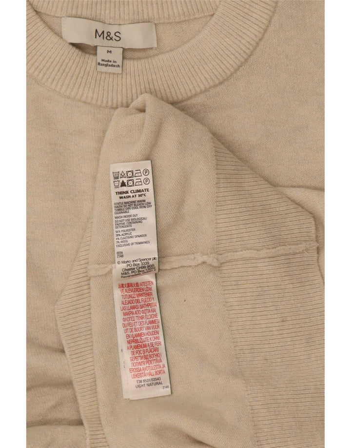 Sweter damski Marks & Spencer z okrągłym dekoltem, UK 14, średni beż