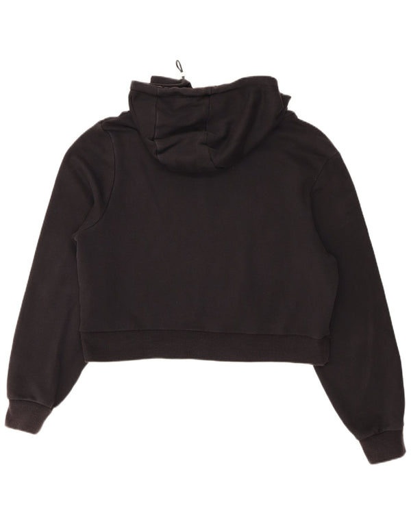 Damski sweter z kapturem Ellesse Crop Graphic UK 14, duży, czarny, bawełniany