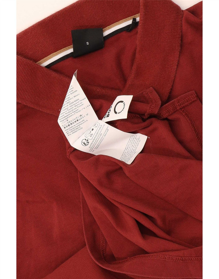 Męska koszulka polo HUGO BOSS, mała, brązowa, bawełniana
