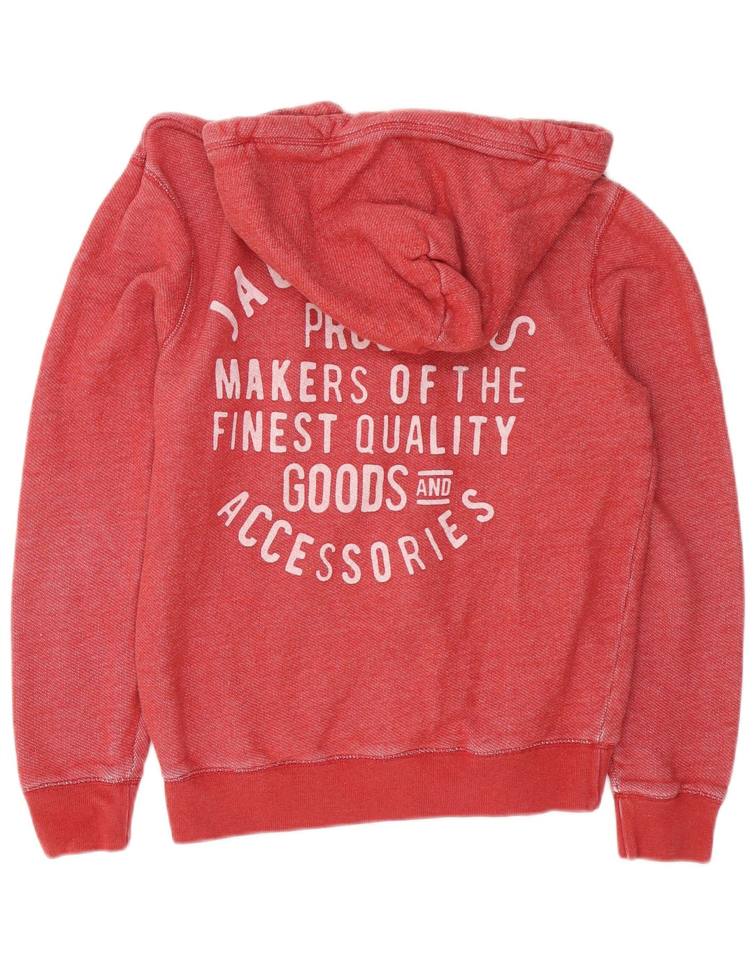 Męski sweter JACK WILLS z grafiką i zamkiem błyskawicznym, średnioczerwony, bawełniany