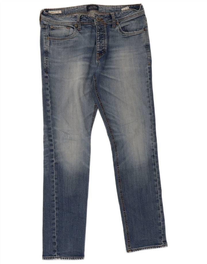 Męskie jeansy Jack & Jones Tim Slim W33 L32 Niebieskie bawełniane