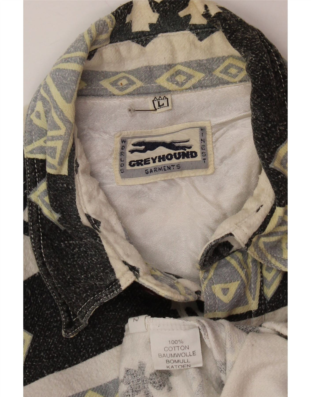 Męska koszula flanelowa VINTAGE drwal, duża, szara, geometryczna bawełna