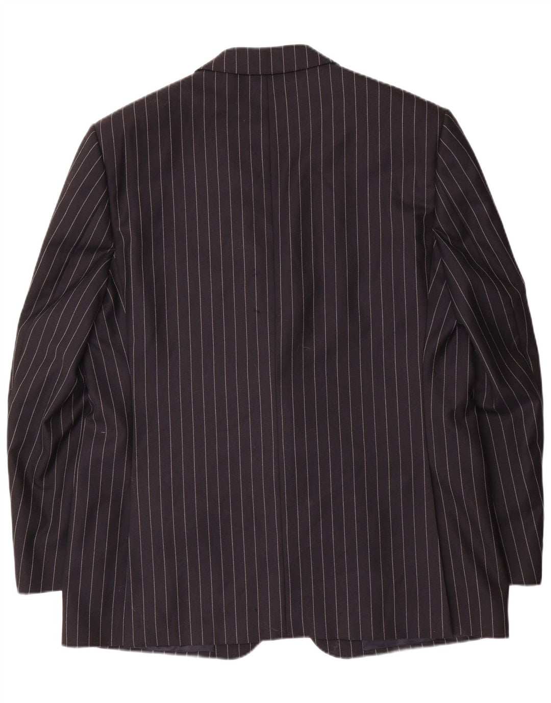 Męska marynarka zapinana na 2 guziki Aquascutum UK 48 3XL Granatowa wełna w prążki