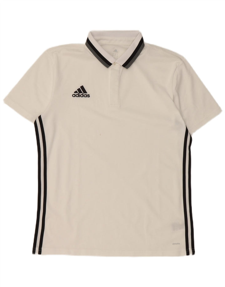 Męska koszulka polo Adidas Climalite, duża, biała, z poliestru