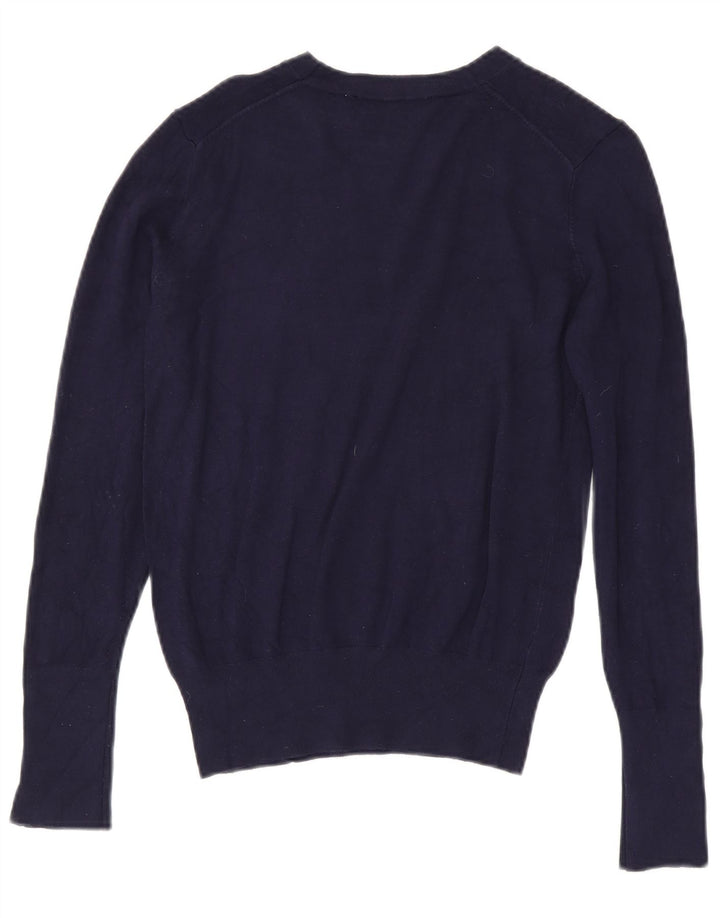 Sweter damski Zara z dekoltem w łódkę UK 12, średni granatowy