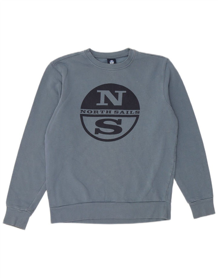 Męska bluza z grafiką North Sails, sweter XS, niebieska, bawełniana
