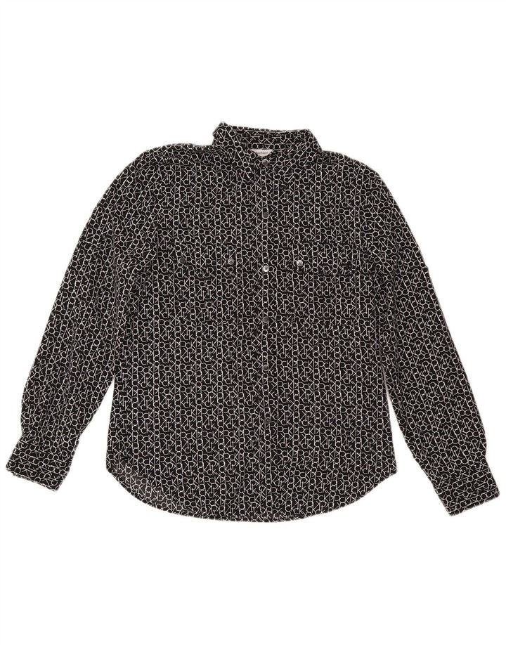 Damska bluzka koszulowa Calvin Klein Graphic UK 10, mała, czarna