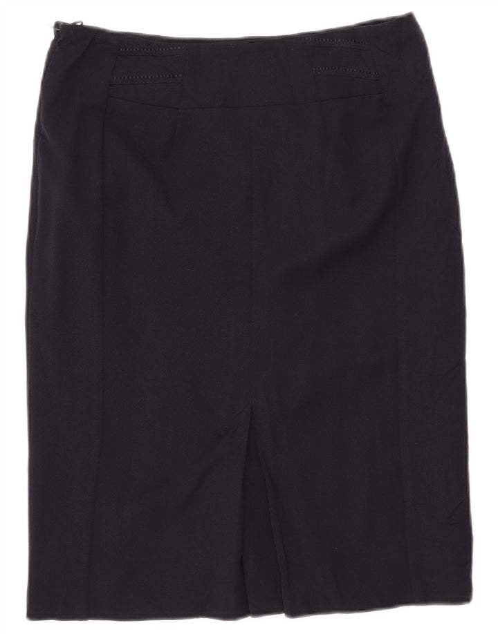 MARKS & SPENCER Damska prosta spódnica UK 10 Small W30 Granatowy poliester