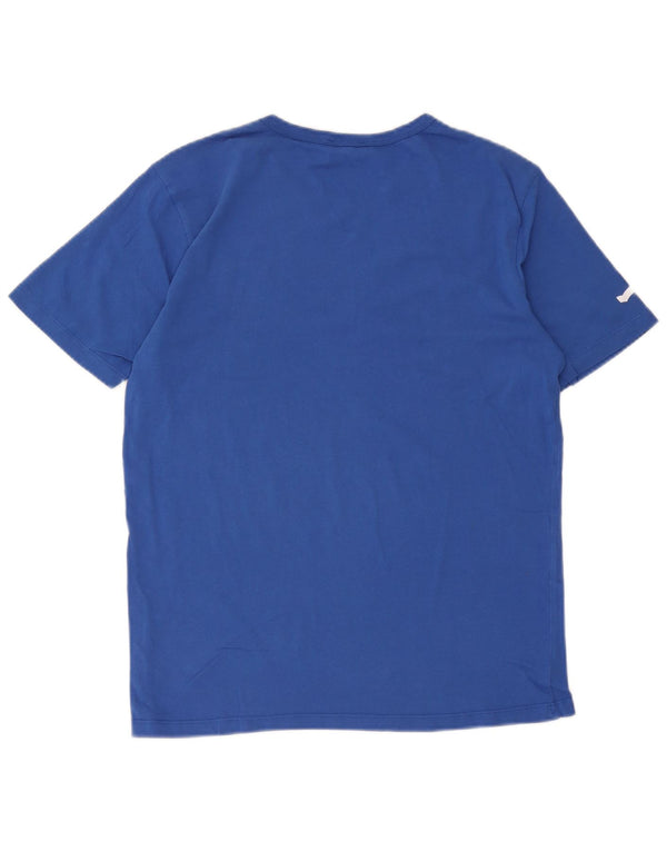 Męski T-shirt z grafiką Gas, duży, niebieski, bawełniany
