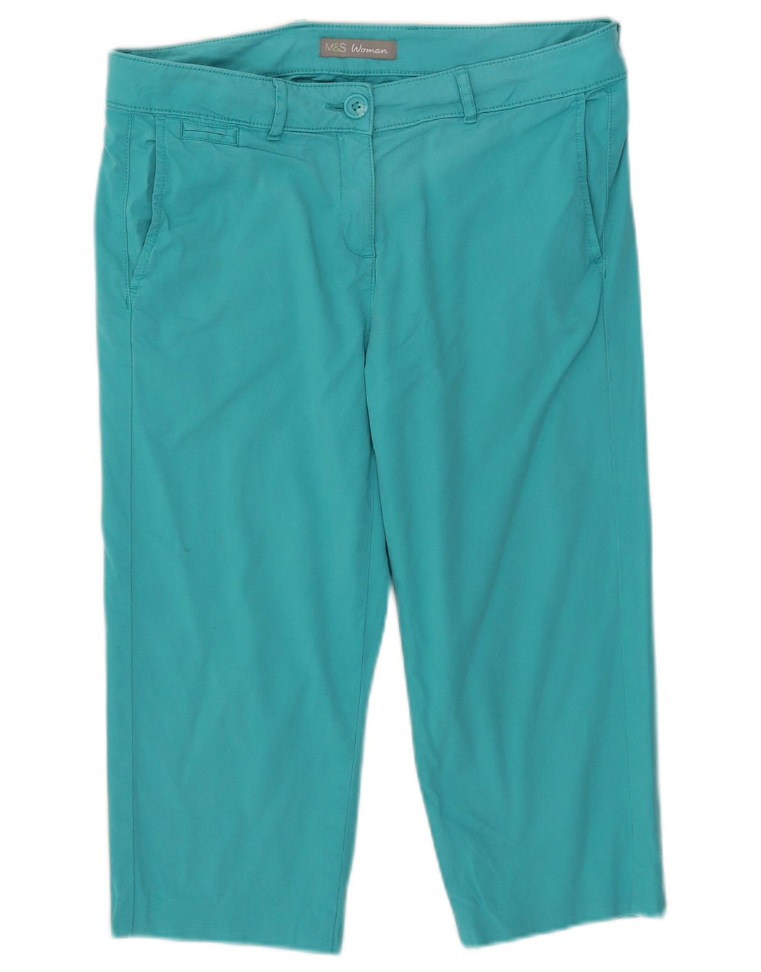 Spodnie Capri Marks & Spencer Damskie UK 10 Small W32 L18 Turkusowe
