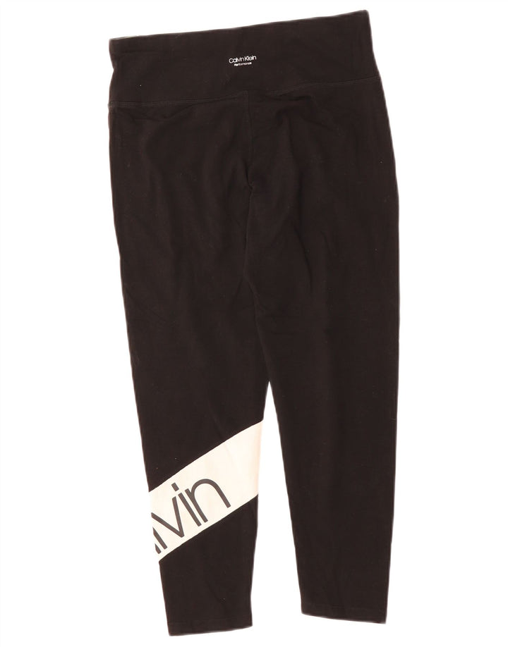 Damskie legginsy CALVIN KLEIN Graphic Capri UK 14, duże czarne bloki kolorów