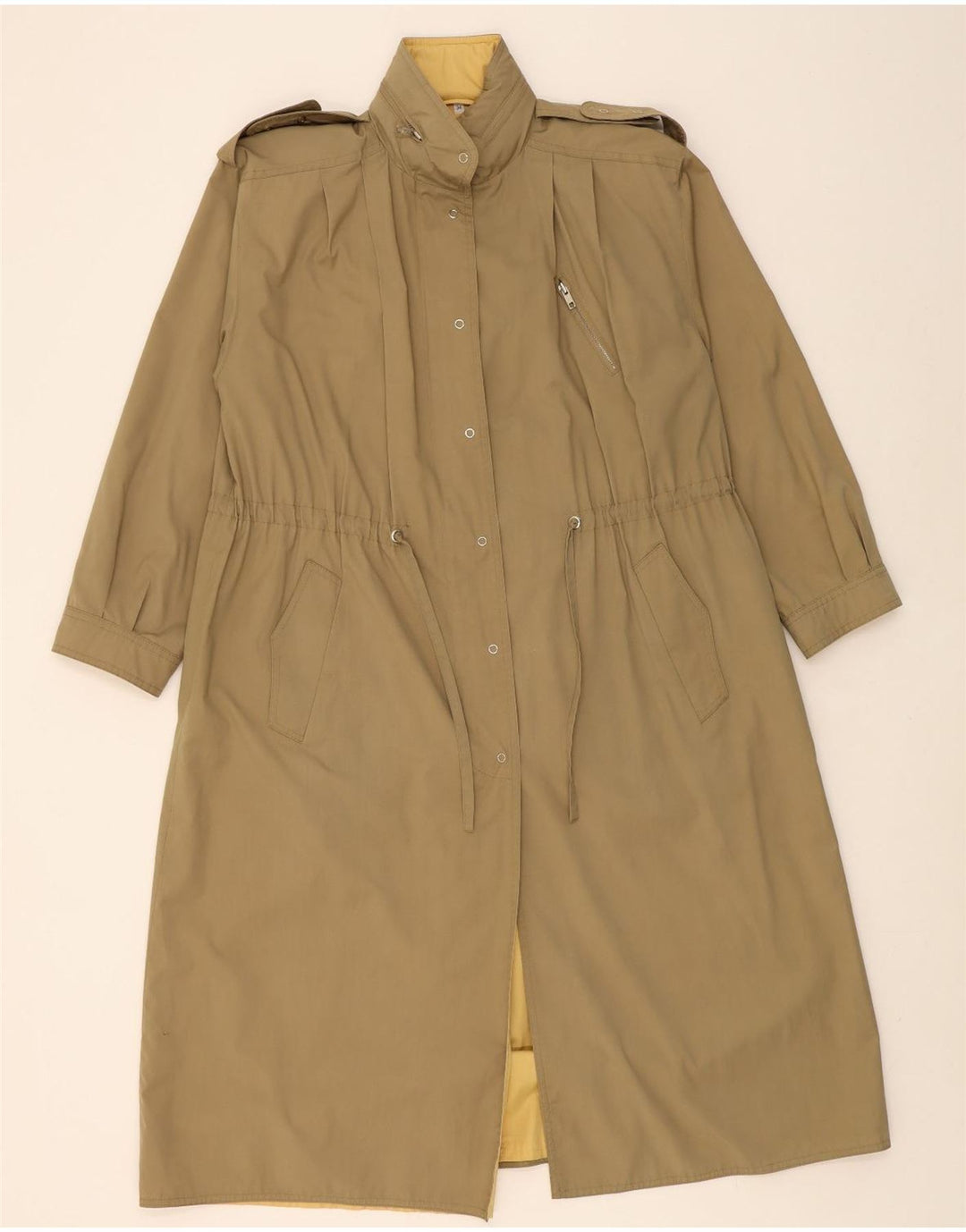 GLOBE TROTTER Womens Oversized Trench Coat EU 34 XS Khaki Vintage Globe Trotter and Second-Hand Globe Trotter from Messina Hembry 